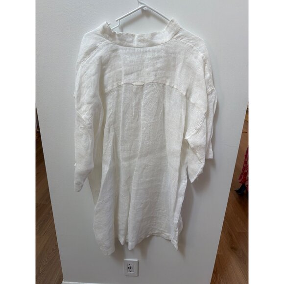 Eileen Fisher White Linen Tunic Top Womens L/XL - Picture 4 of 5